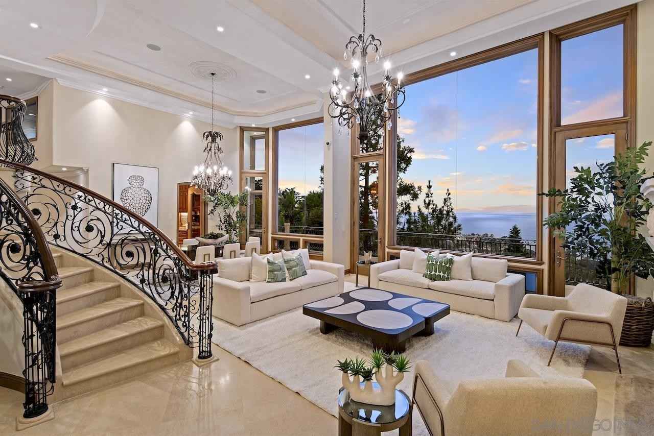 Luxury Home Interior With Staircase and View